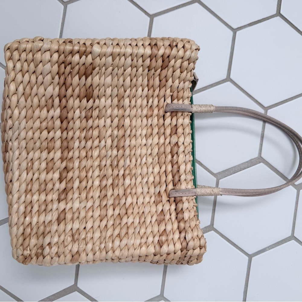 Xhilaration Natural Straw Tote with Watermelon Design - Picture 2 of 4